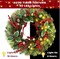 Christmas Decorations, Pre-Lit Christmas Door Wreath with Lights for Outdoor Window Wall Xmas Winter Decor, 24 Inch Lighted Christmas Wreaths for Front Door